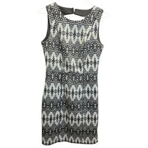 🌟H&M Black and White Sheath Mini Dress Sleeveless Crew Neck